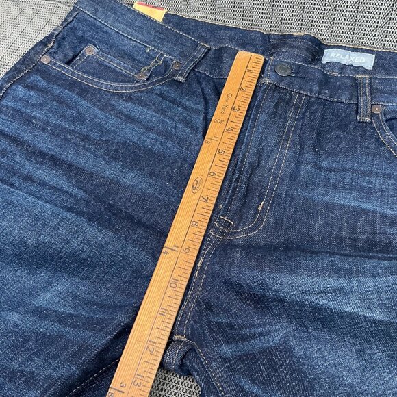 Indigo & Chino Mens Size 40x32 Blue Relaxed Fit Jeans Dark Wash Denim - Picture 6 of 11